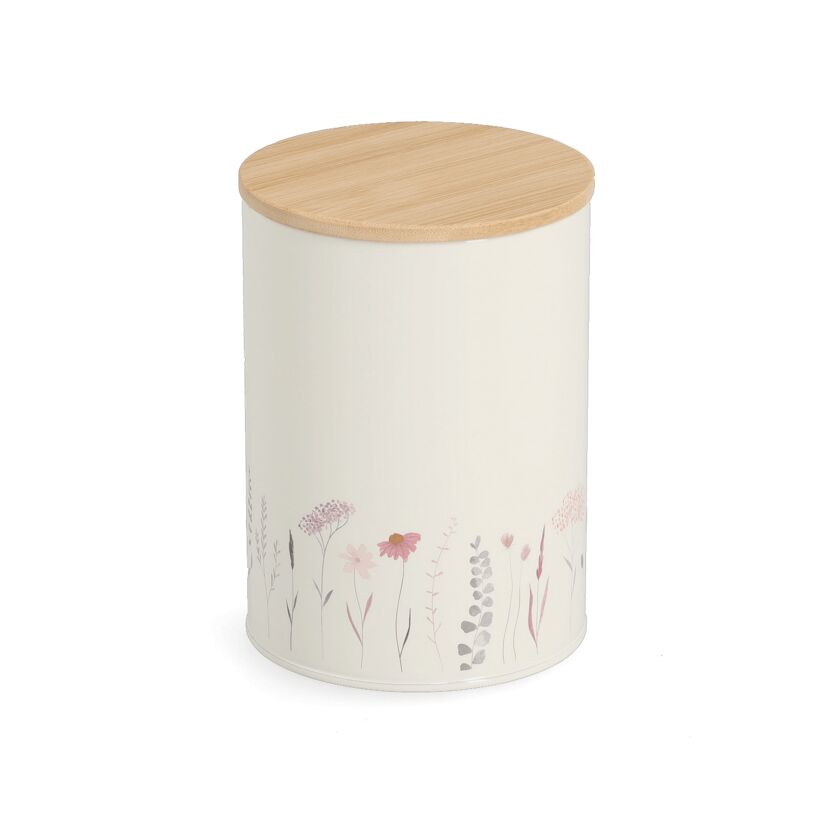 Vorratsdose 'Flowers' mit Bambusdeckel 1,4 l 11,5 x 16 x 11,5 cm