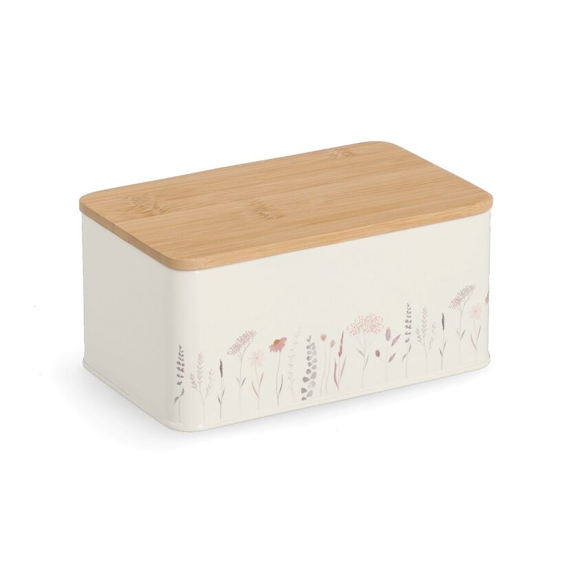 Vorratsdose 'Flowers' mit Bambusdeckel 1,65 l 20,5 x 9,5 x 12,5 cm