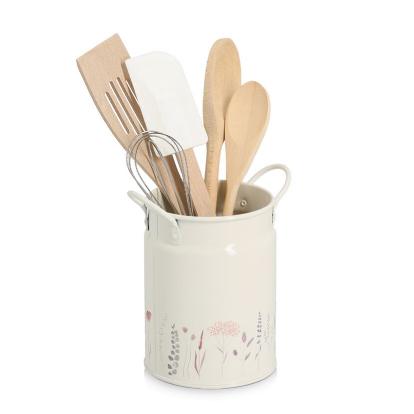 Utensillienhalter 'Flowers' Metall 1250 ml 11 x 15,5 x 11 cm