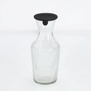 Glaskaraffe mit Silikondeckel schwarz 1200 ml 11 x 25,5 x 11 cm