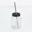 Trinkglas mit Metalldeckel und Strohhalm 480 ml 8 x 13 x 8 cm