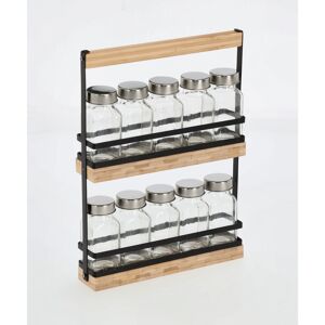 Gewürzständer-Set Glas/Metall/Bambus 11-teilig 22,7 x 30 x 4,7 cm