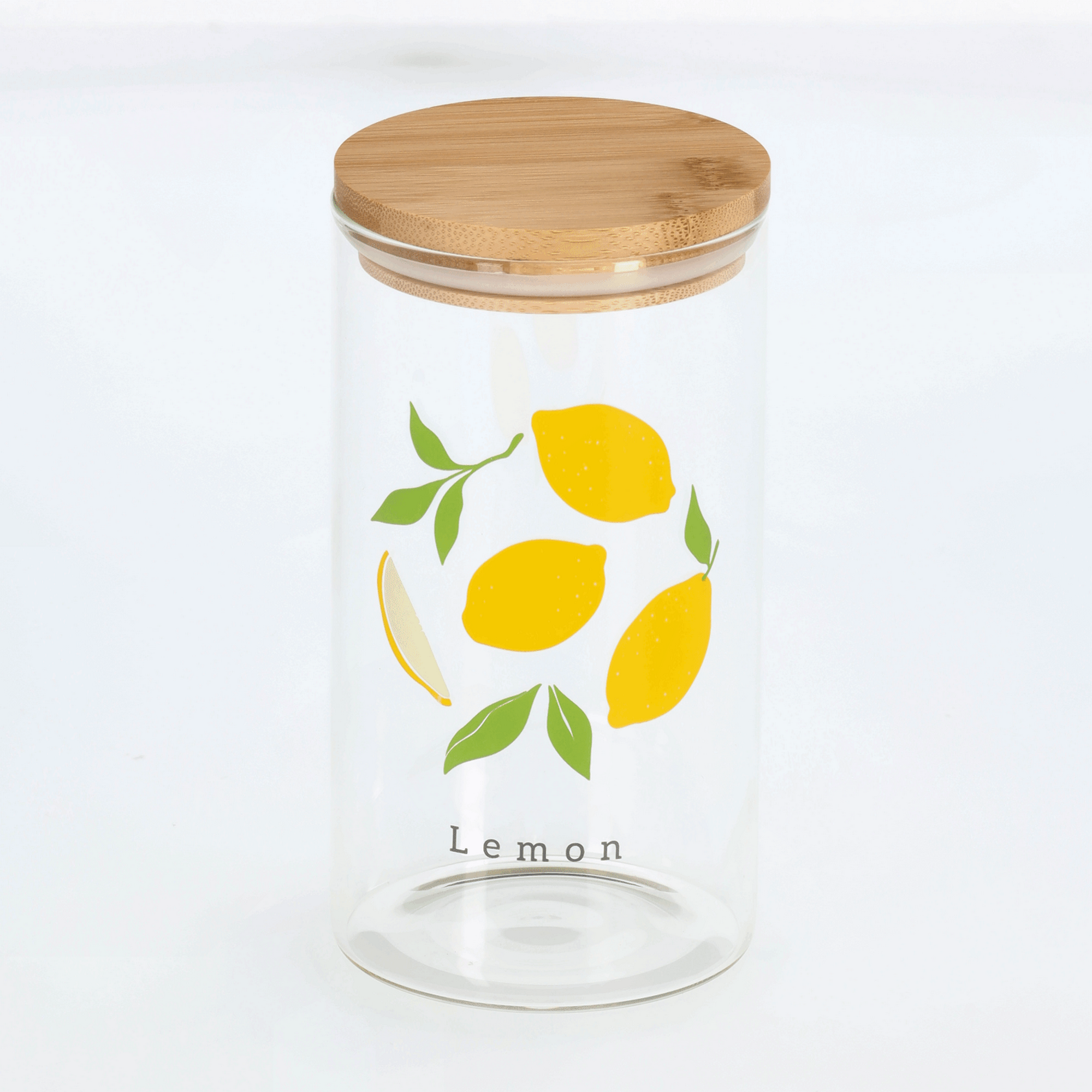 Vorratsglas 'Lemon' mit Bambusdeckel 850 ml 9 x 17 x 9 cm