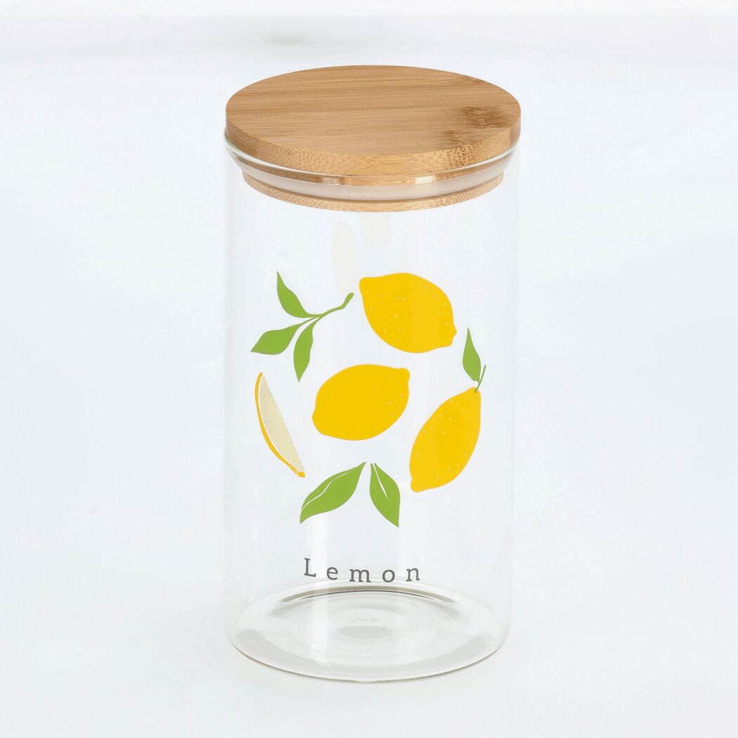 Vorratsglas 'Lemon' mit Bambusdeckel 850 ml 9 x 17 x 9 cm