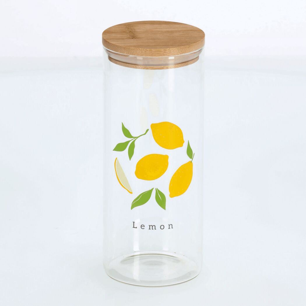 Vorratsglas 'Lemon' mit Bambusdeckel 1,15 l 9 x 22,5 x 9 cm