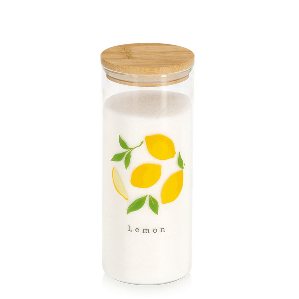 Vorratsglas 'Lemon' mit Bambusdeckel 1,15 l 9 x 22,5 x 9 cm