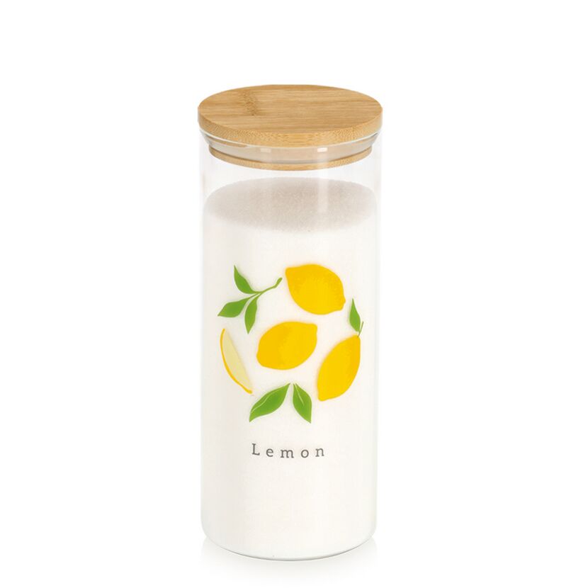 Vorratsglas 'Lemon' mit Bambusdeckel 1,15 l 9 x 22,5 x 9 cm