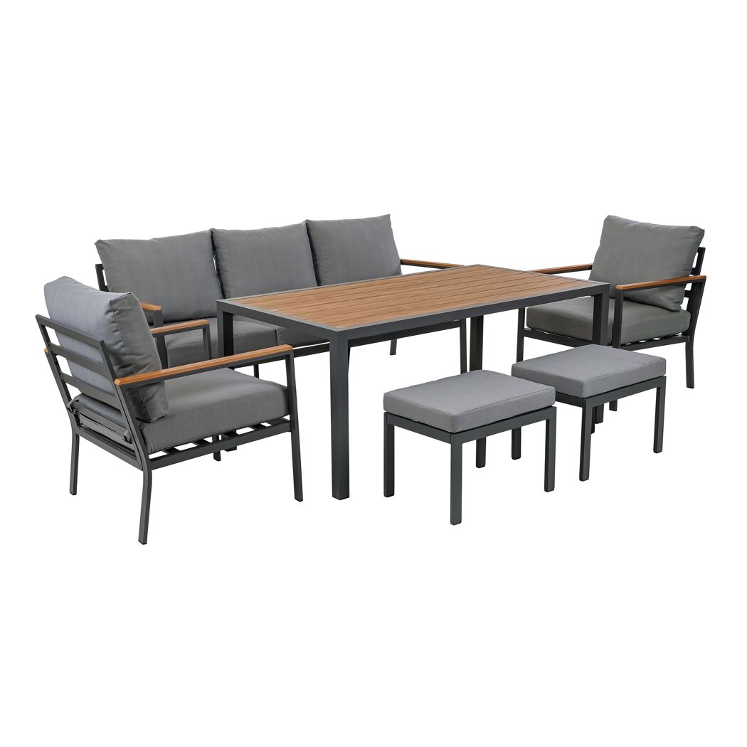 Loungemöbelset 'Bozen' Aluminium mit grauen Polstern