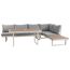 Loungemöbelset 'Lima' Aluminium, grau mit Holztischplatte.