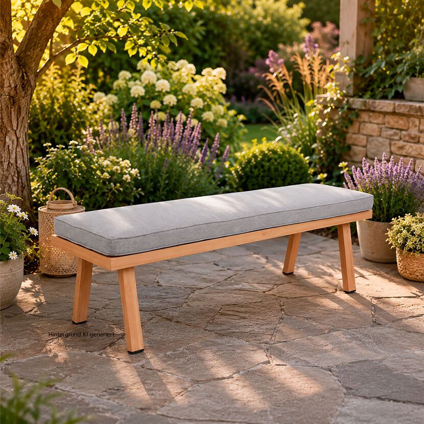 Gartenbank 'Monaco' grau/braun 140 x 40 x 40 cm