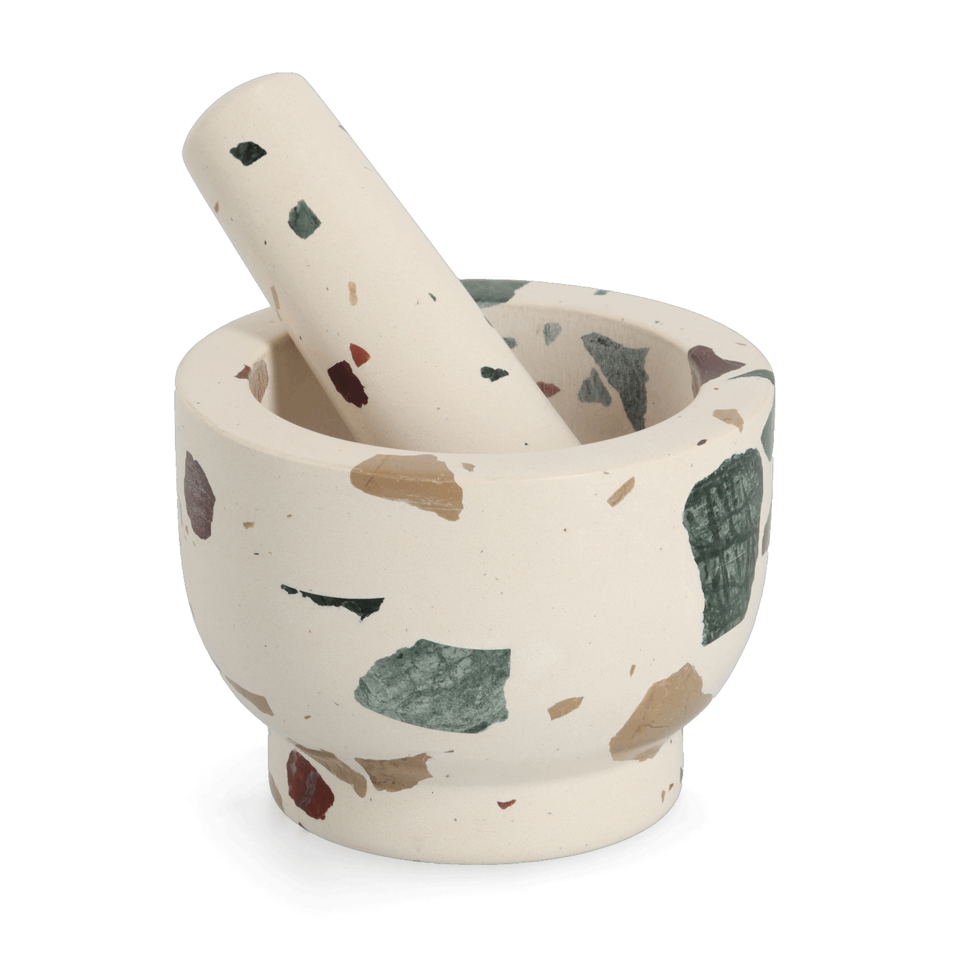 Mörser & Stößel-Set Terrazzo 12 x 9 x 12 cm