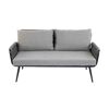 Graues Loungemöbel Madeira, Zweisitzer Sofa mit Kissen.