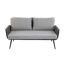 Graues Loungemöbel Madeira, Zweisitzer Sofa mit Kissen.