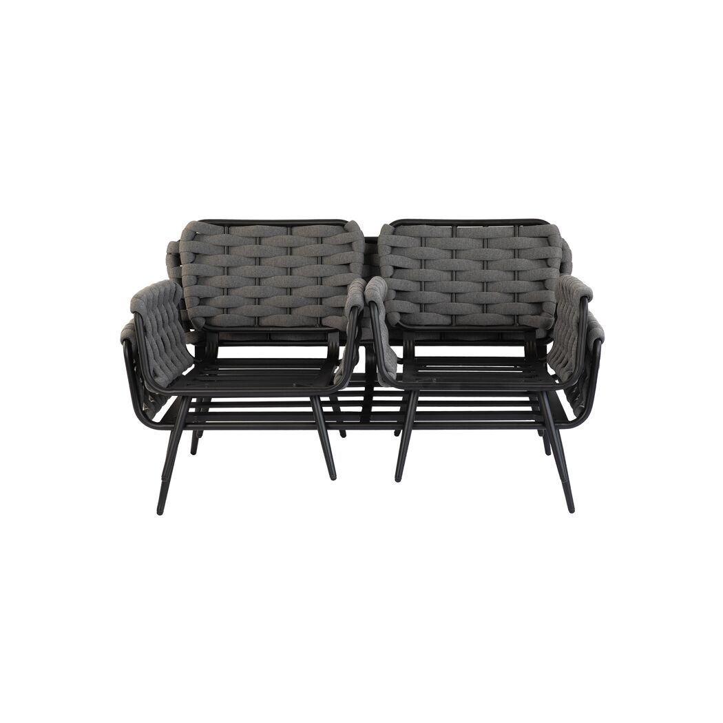 Loungesofa 'Madeira' in Grau mit Aluminiumrahmen