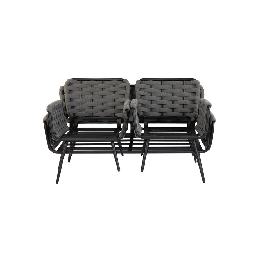 Loungesofa 'Madeira' in Grau mit Aluminiumrahmen