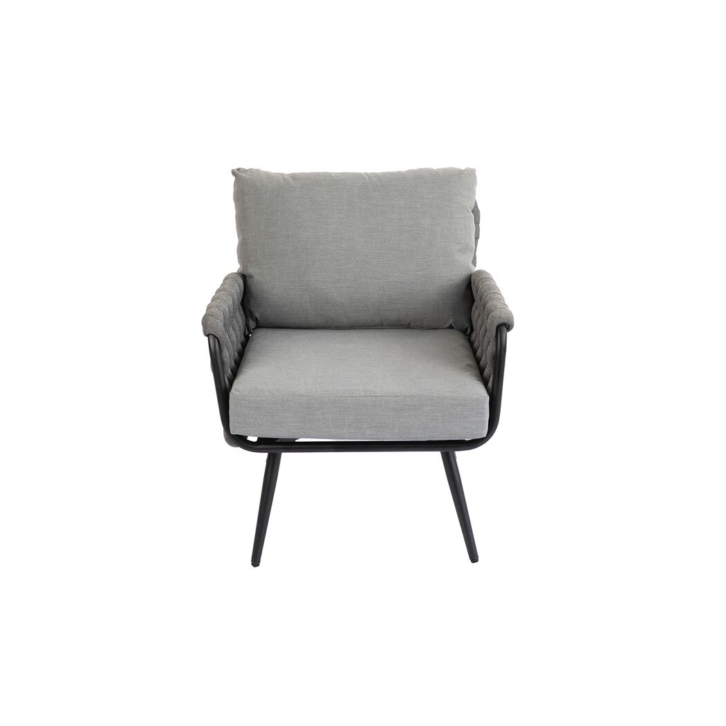 Loungesessel 'Madeira' mit grauen Kissen und Aluminiumgestell