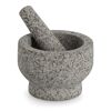 Mörser & Stößel-Set Granit grau 14 x 10 x 14 cm
