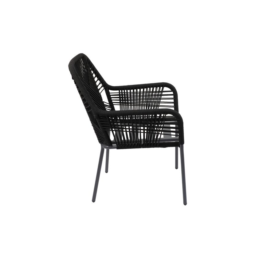 Gartensessel 'Valletta' anthrazit/schwarz 60 x 87 x 68 cm