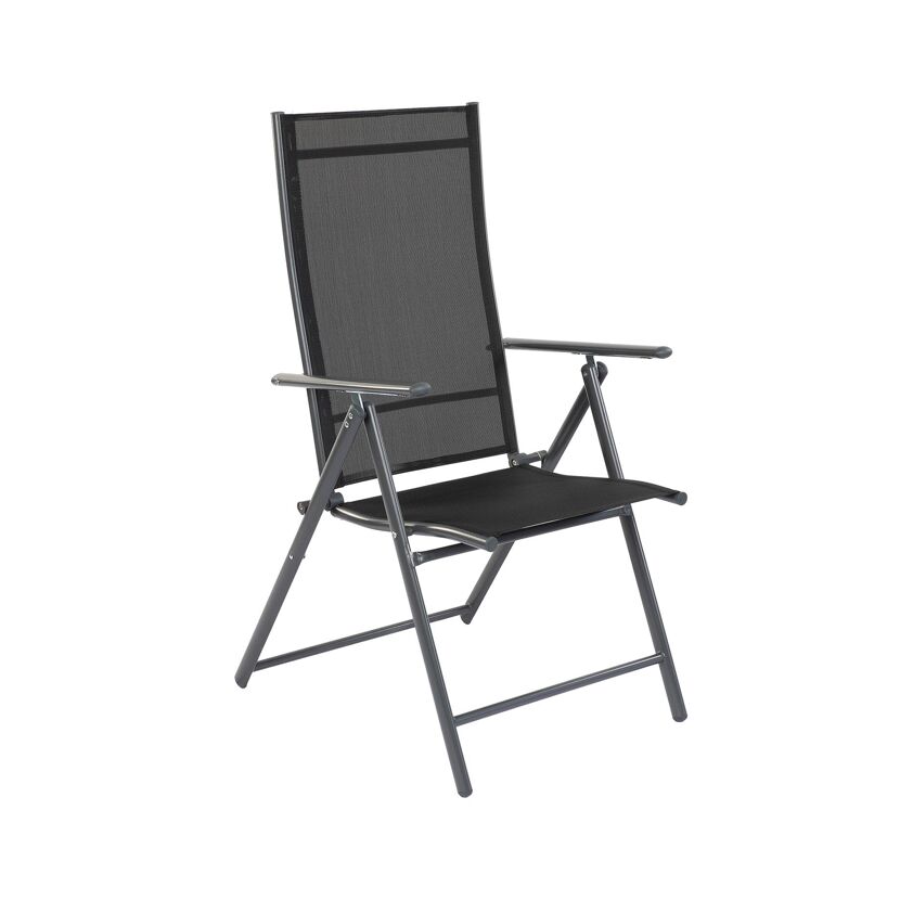 Klappstuhl 'Malta' grau/schwarz 57 x 106 x 68 cm