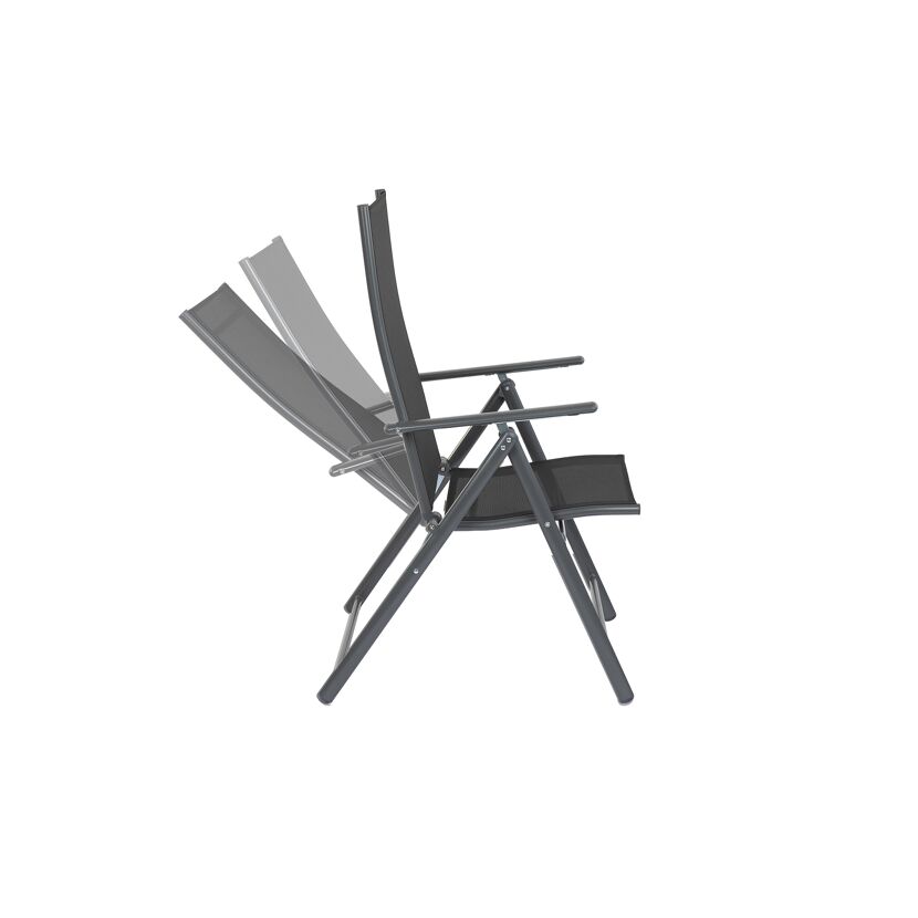 Klappstuhl 'Malta' grau/schwarz 57 x 106 x 68 cm