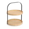 Etagere Bambus/Metall schwarz 25 x 33 x 25 cm
