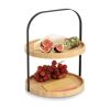 Etagere Bambus/Metall schwarz 25 x 33 x 25 cm