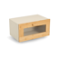 Brotkasten mit Klappe Metall/Bambus beige 36 x 19,5 x 23,3 cm