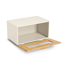 Brotkasten mit Klappe Metall/Bambus beige 36 x 19,5 x 23,3 cm