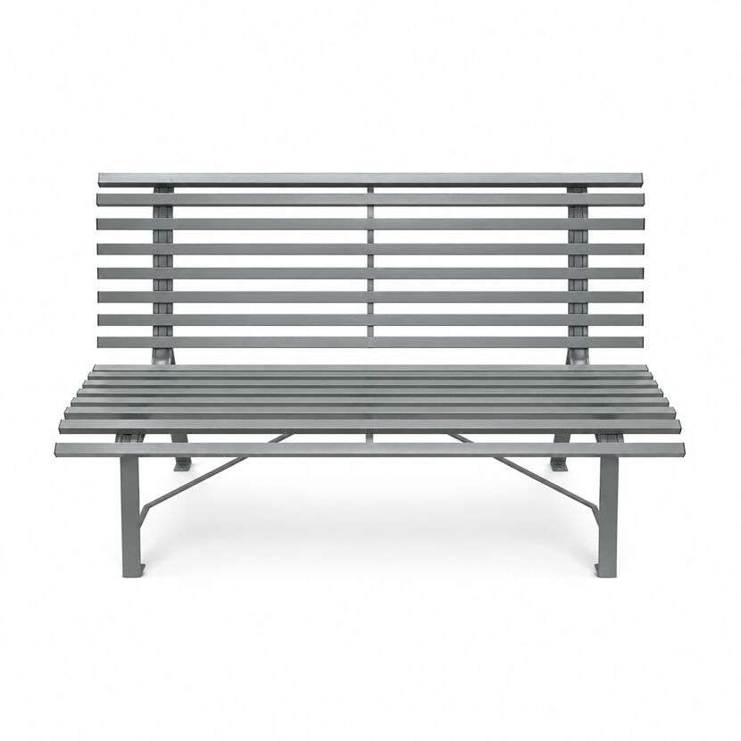 Gartenbank 'Palermo' grau 116 x 81,5 x 60 cm Stahl pulverbeschichtet