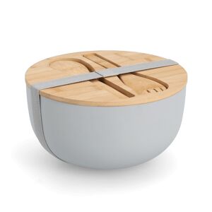 Salatschüssel-Set Bambus/Kunststoff grau 4-teilig 23,5 x 12,5 x 23,5 cm