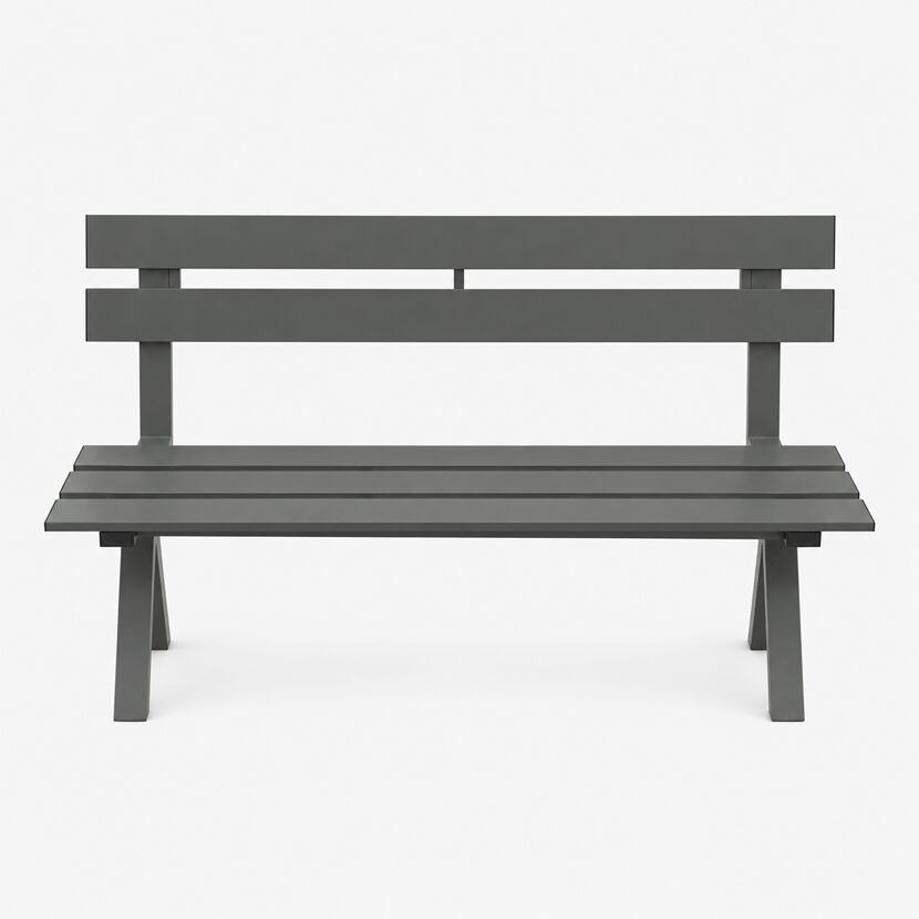 Gartenbank 'Genua' grau 116 x 80 x 54 cm Stahl pulverbeschichtet