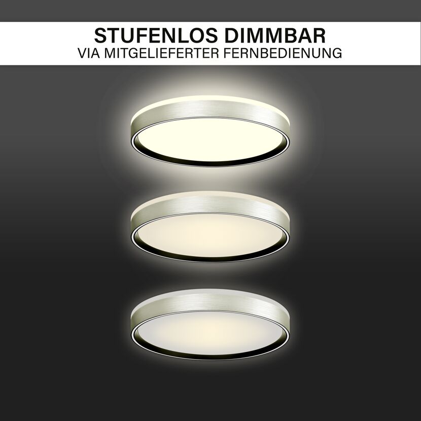 LED-Deckenleuchte 'Shining Pluto' dimmbar 24 W 2900 lm warmweiß bis tageslichtweiß Ø 38 x 7 cm