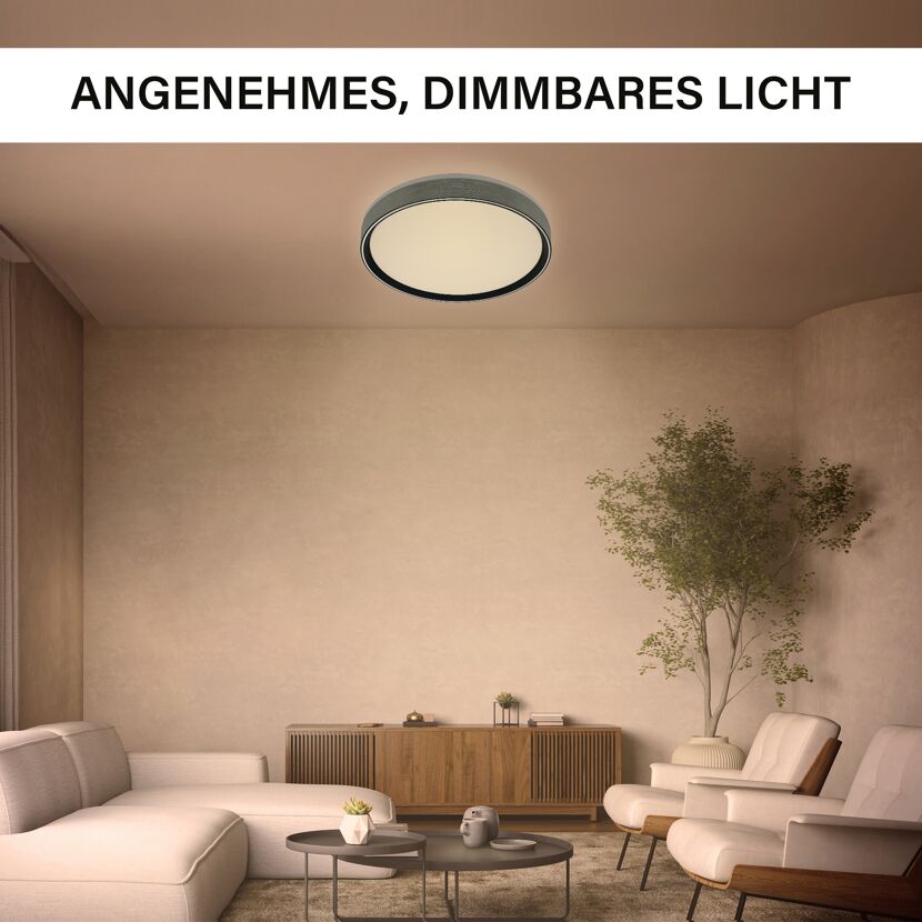 LED-Deckenleuchte 'Shining Pluto' dimmbar 24 W 2900 lm warmweiß bis tageslichtweiß Ø 38 x 7 cm