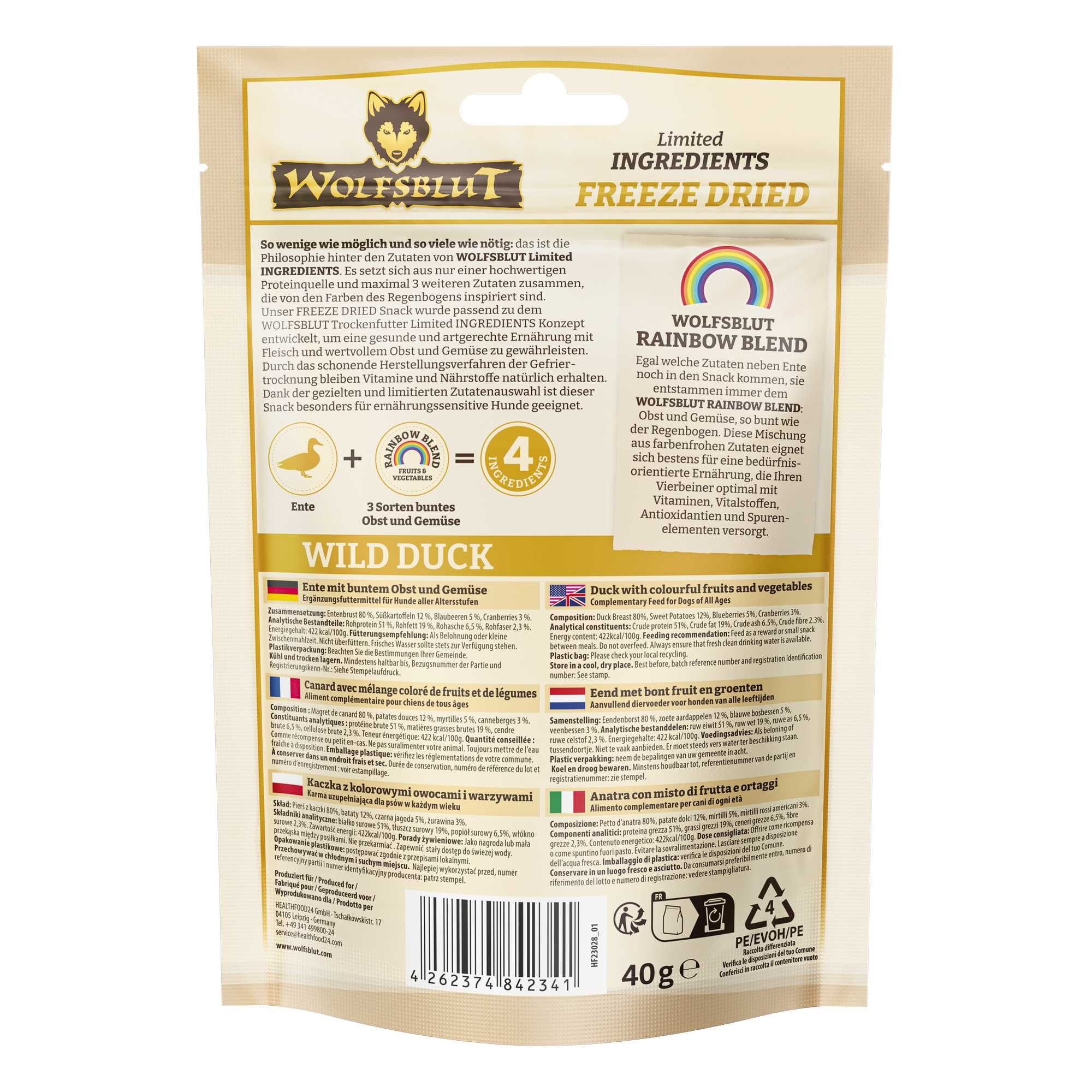 Hundesnack 'Limited Ingredients Freeze Dried Wild Duck' Alle 40 g