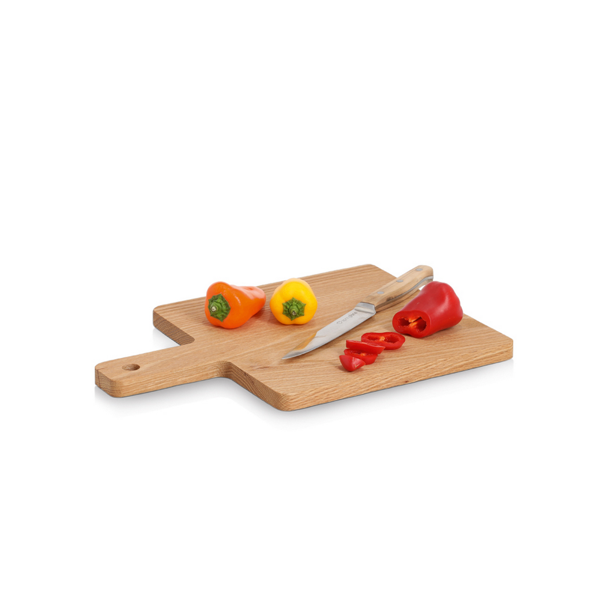 Schneide-/Servierbrett mit Griff Eiche 33 x 1,5 x 23 cm