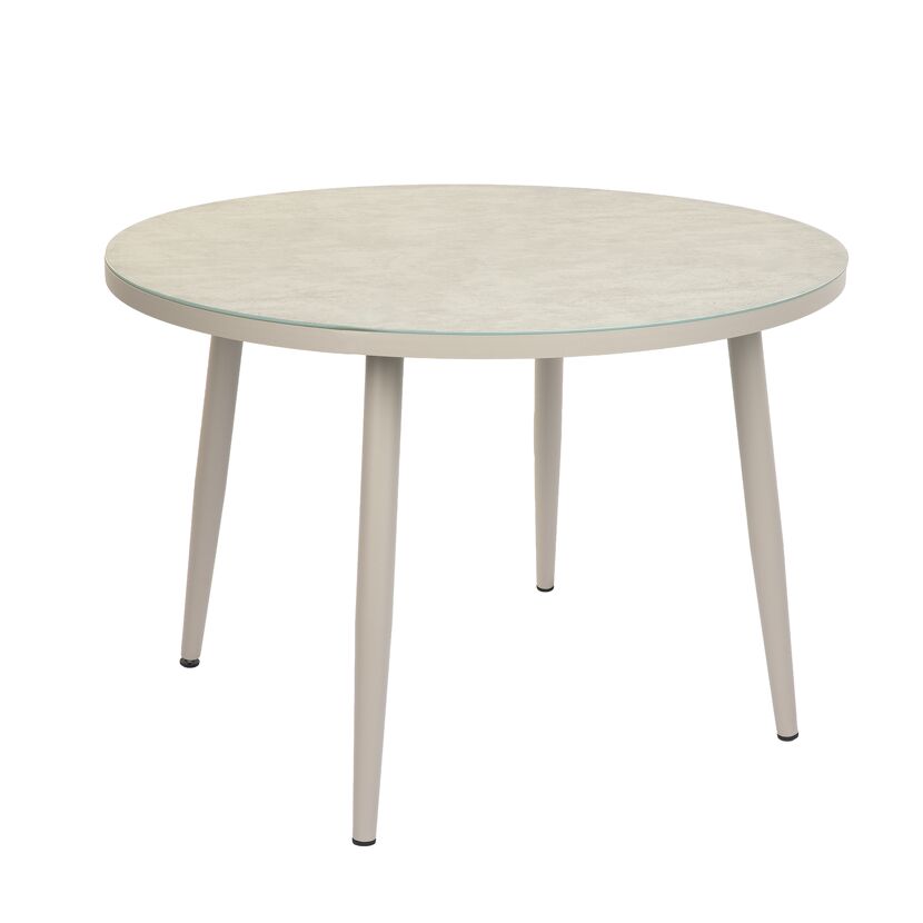 Gartentisch 'Avola' rund taupe Ø 108 x 74 cm