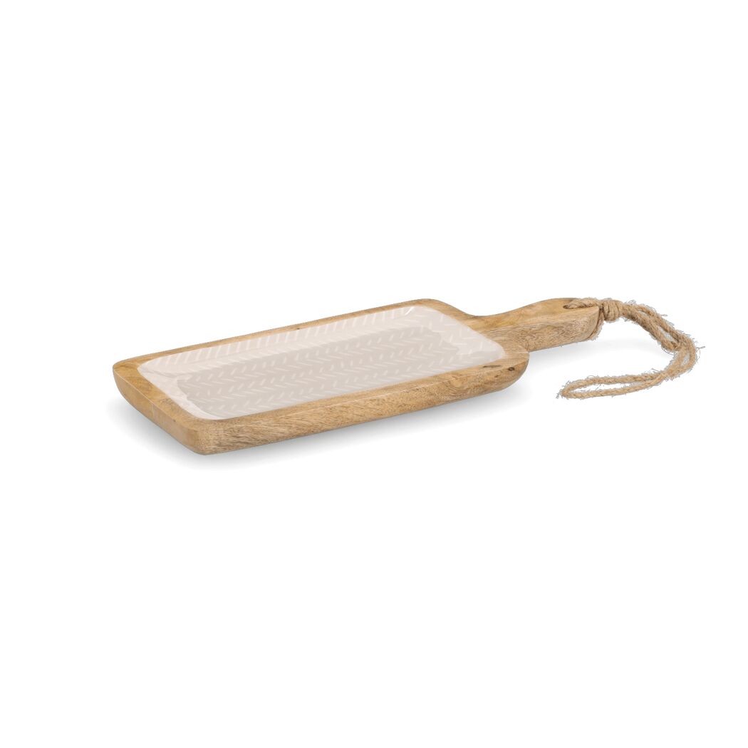 Servierbrett Mangoholz beige 38 x 2,5 x 15,2 cm