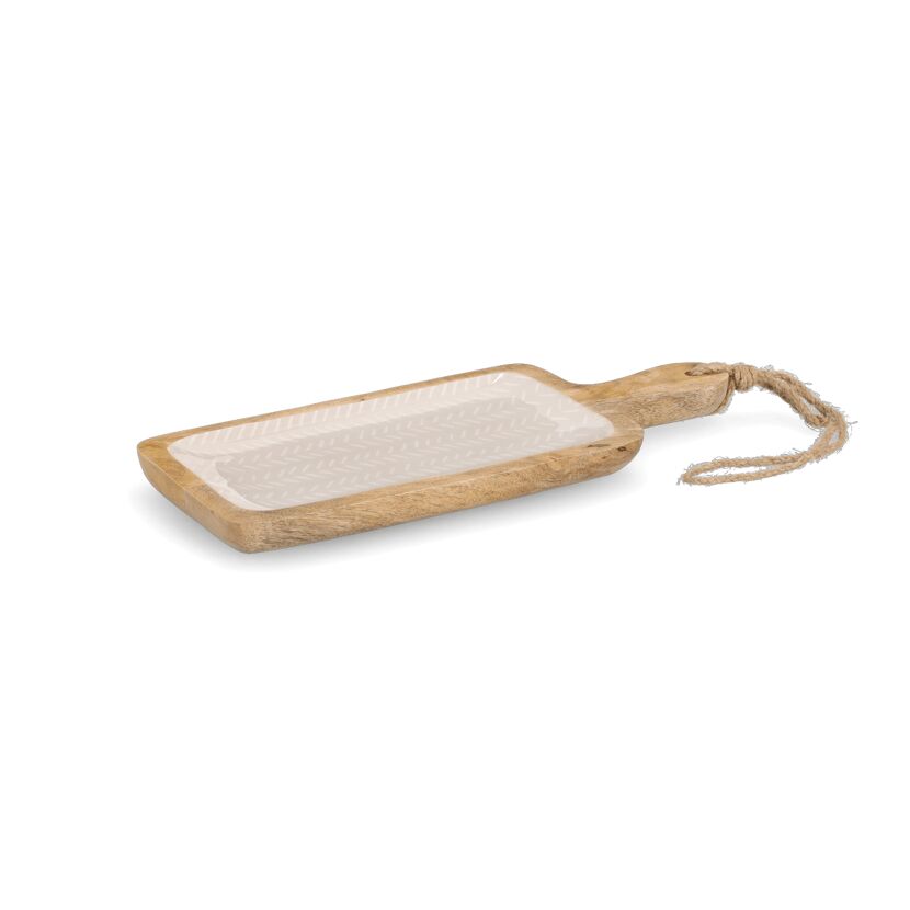 Servierbrett Mangoholz beige 38 x 2,5 x 15,2 cm