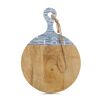 Schneide-/Servierbrett mit Griff Mangoholz blau 43 x 2 x 30 cm
