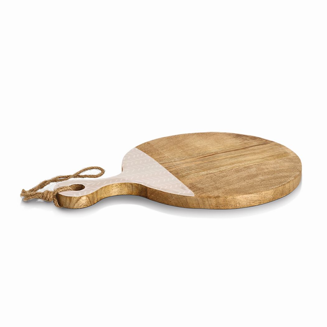 Schneide-/Servierbrett mit Griff Mangoholz beige 43 x 2 x 30 cm