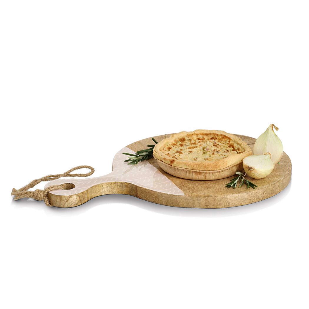 Schneide-/Servierbrett mit Griff Mangoholz beige 43 x 2 x 30 cm
