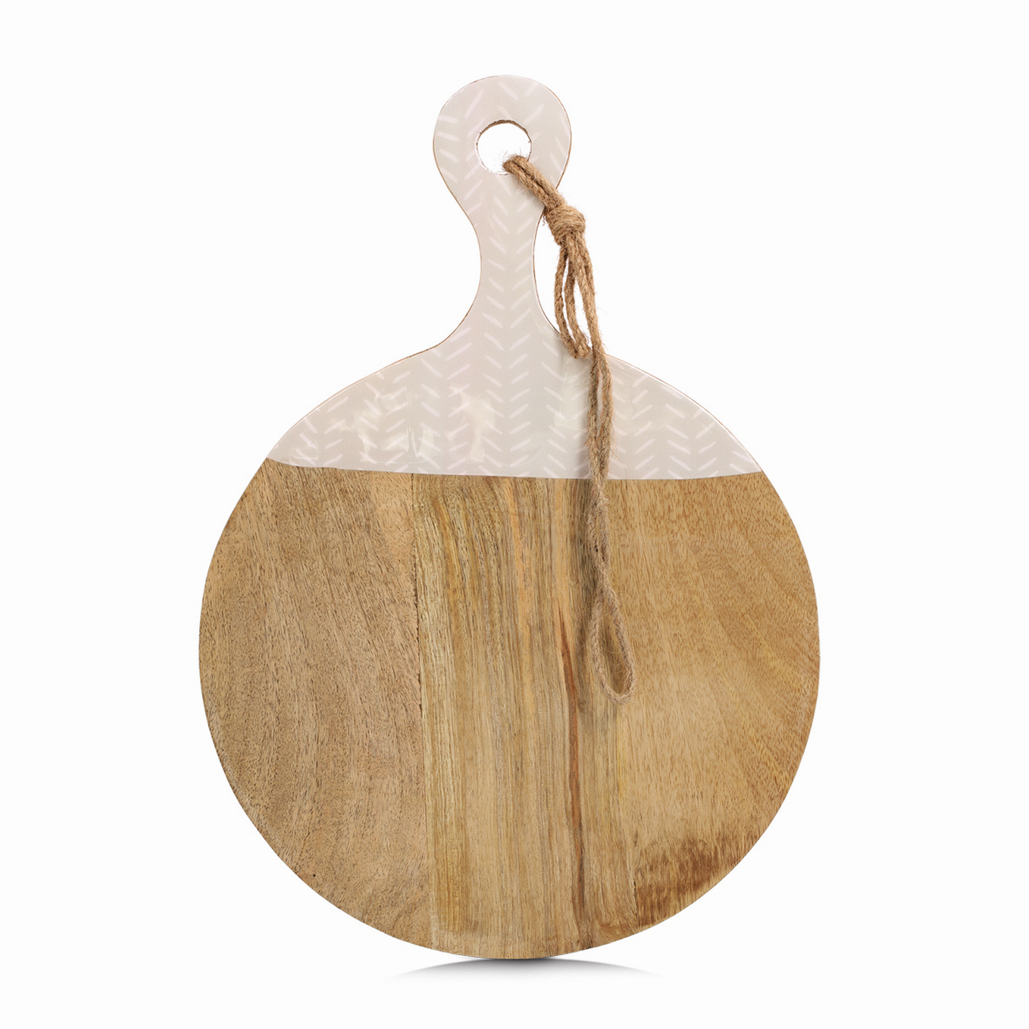 Schneide-/Servierbrett mit Griff Mangoholz beige 43 x 2 x 30 cm