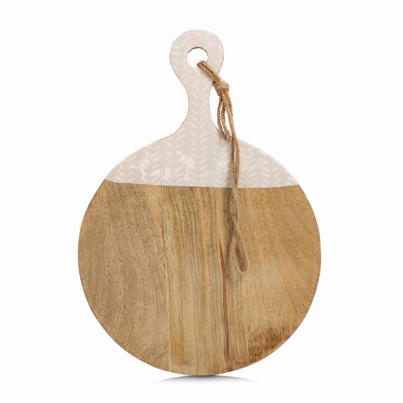 Schneide-/Servierbrett mit Griff Mangoholz beige 43 x 2 x 30 cm