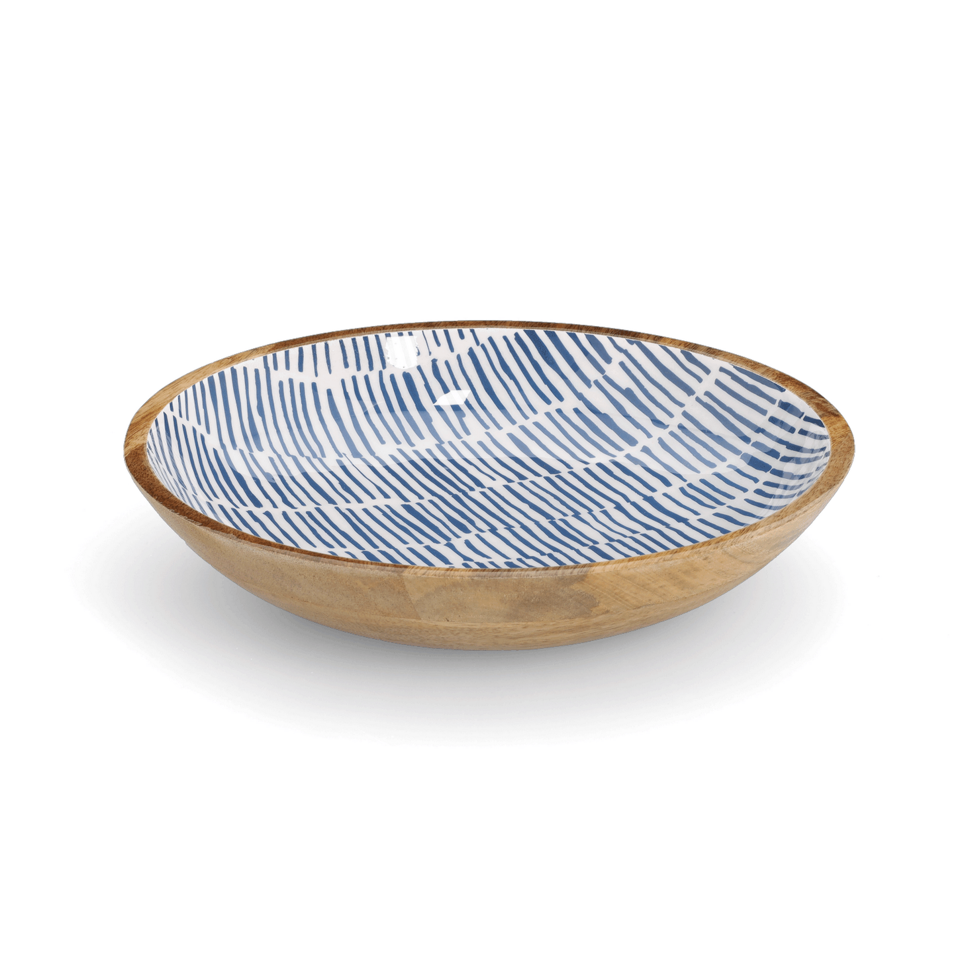 Schale Mangoholz blau 30 x 6 x 30 cm