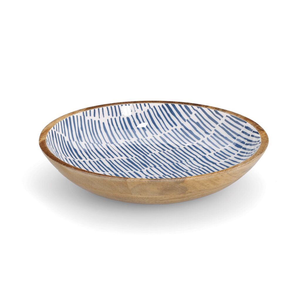 Schale Mangoholz blau 30 x 6 x 30 cm