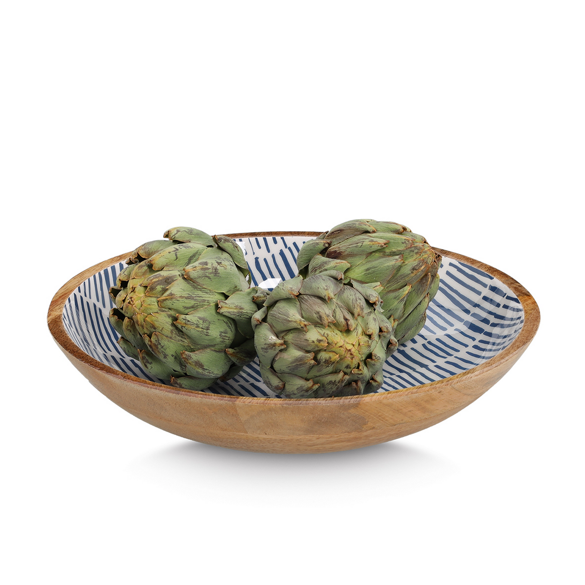 Schale Mangoholz blau 30 x 6 x 30 cm