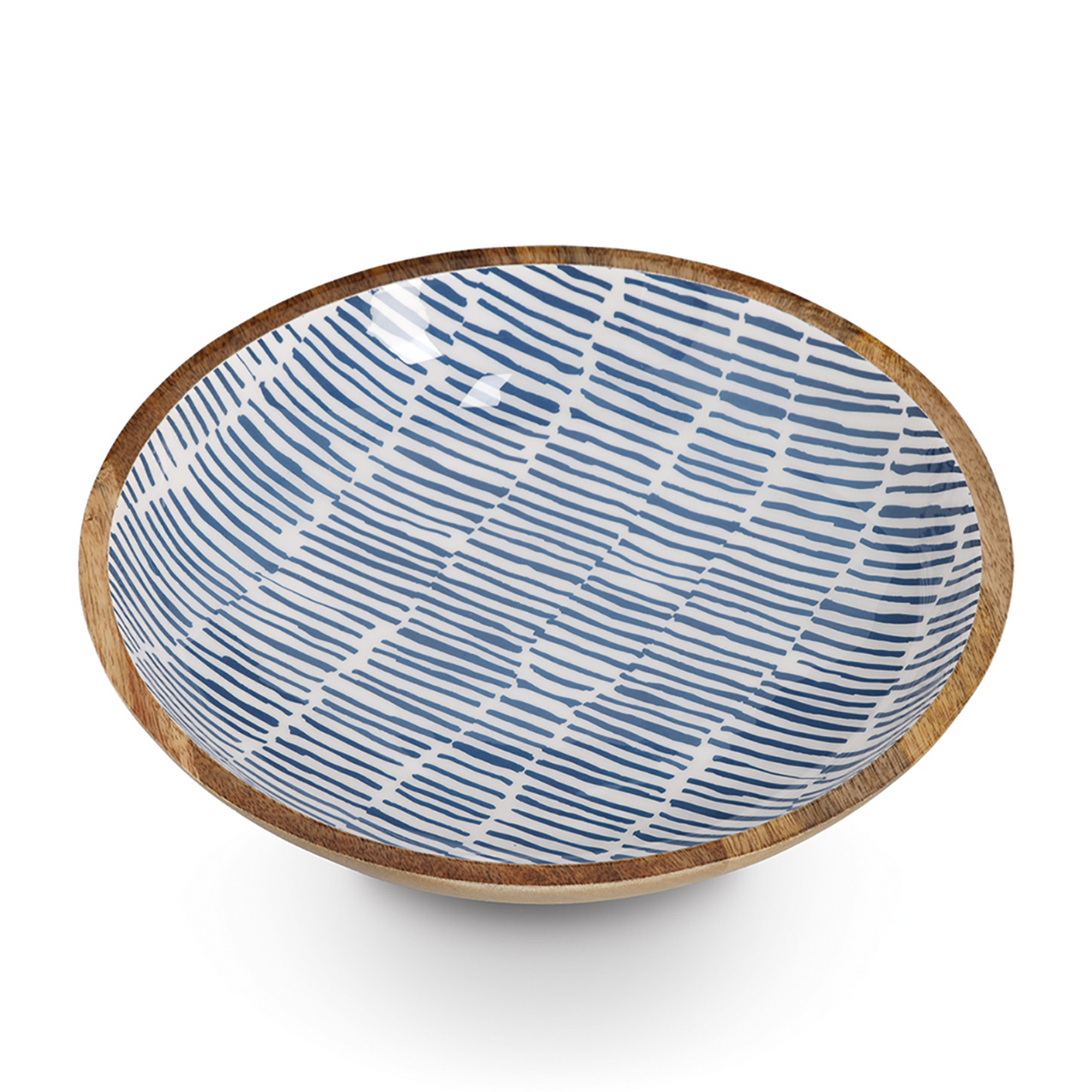 Schale Mangoholz blau 30 x 6 x 30 cm