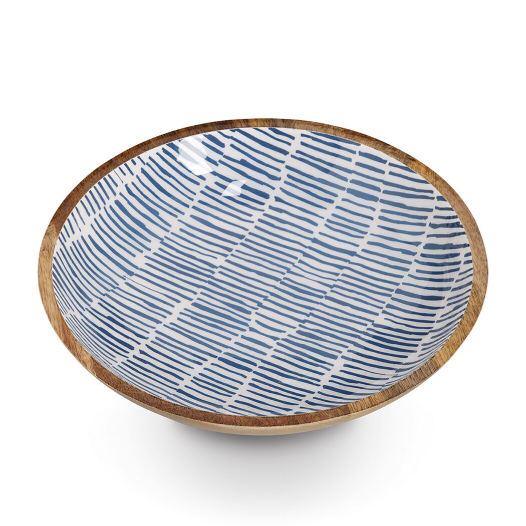 Schale Mangoholz blau 30 x 6 x 30 cm