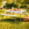 Campingtisch 'San Remo' weiß/grau 3-teilig klappbar mit Picknick
