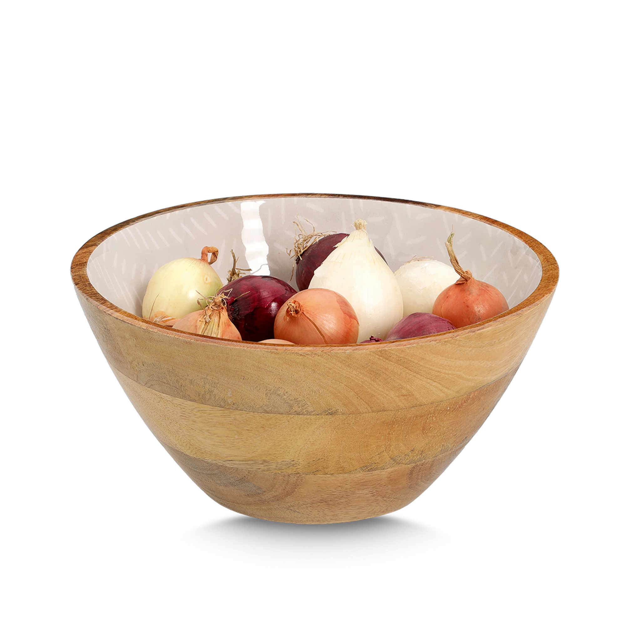 Schale Mangoholz beige 25 x 12 x 25 cm